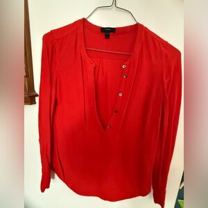 J. Crew Vibrant Red Blouse
